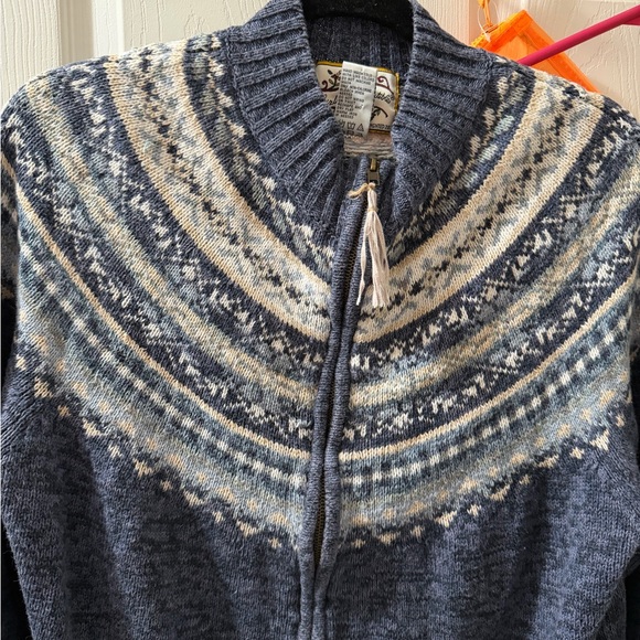 Vintage patterned zip sweater jacket/cardigan - Picture 4 of 6